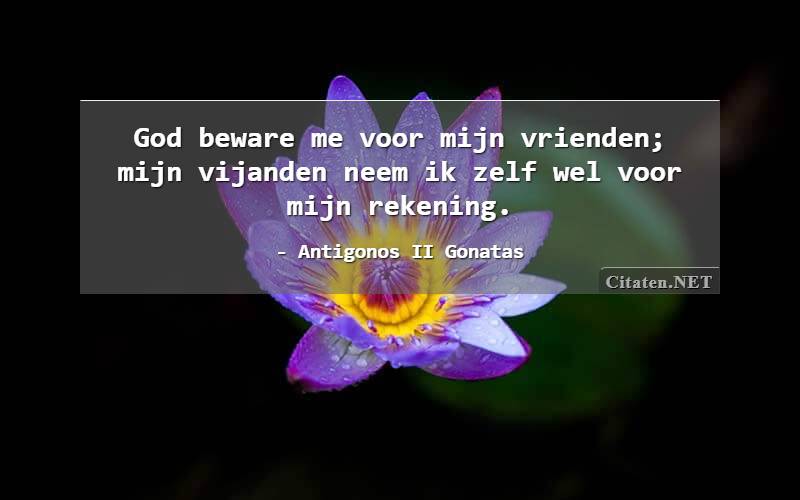 God beware me voor mijn vrienden; mijn vijanden neem ik zelf wel voor mijn rekening.