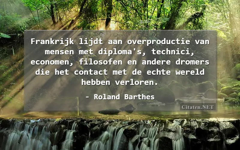 Frankrijk lijdt aan overproductie van mensen met diploma's, technici, economen, filosofen en andere dromers die het contact met de echte wereld hebben verloren.