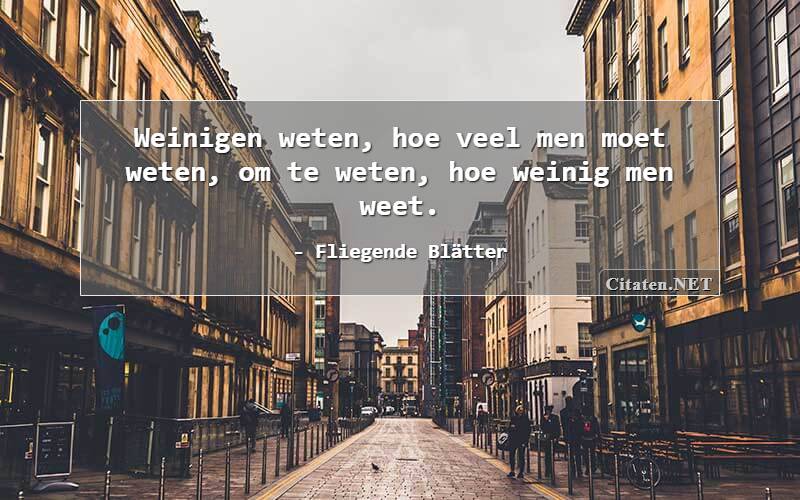 Weinigen weten, hoe veel men moet weten, om te weten, hoe weinig men weet.