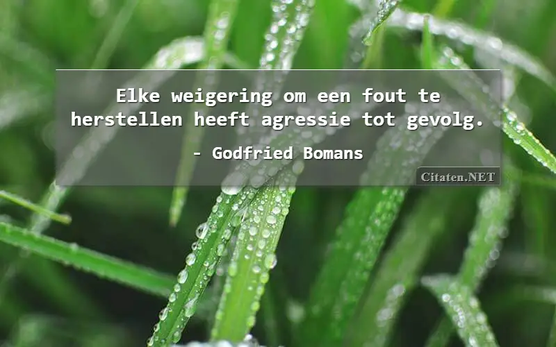 Elke weigering om een fout te herstellen heeft agressie tot gevolg.