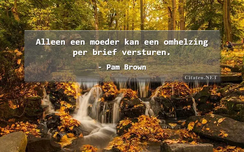 Alleen een moeder kan een omhelzing per brief versturen.