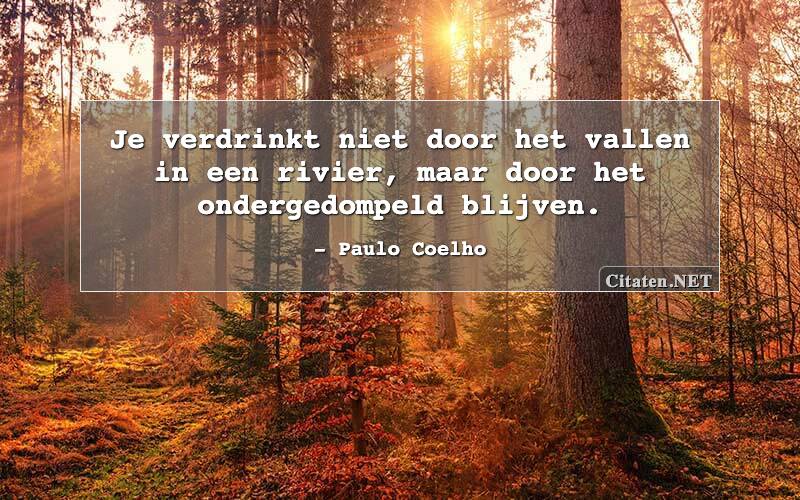 Je verdrinkt niet door het vallen in een rivier, maar door het ondergedompeld blijven.