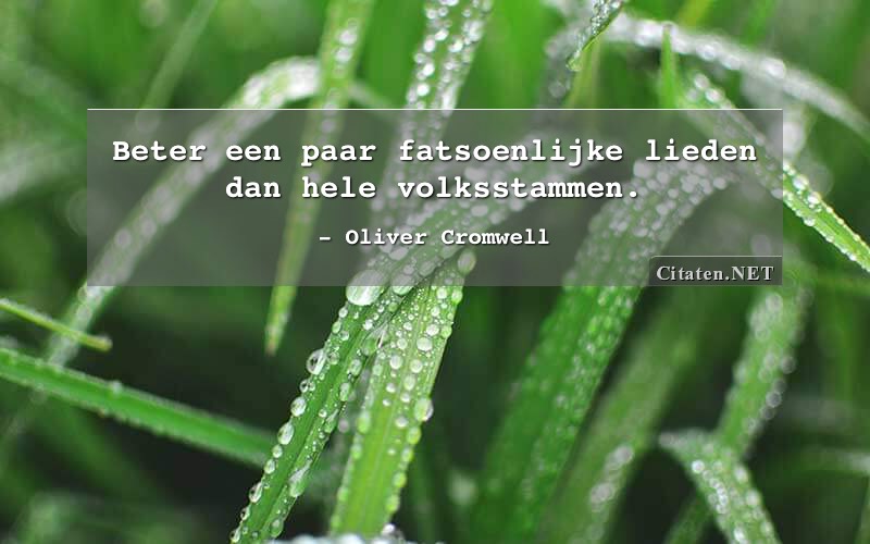 Beter een paar fatsoenlijke lieden dan hele volksstammen.