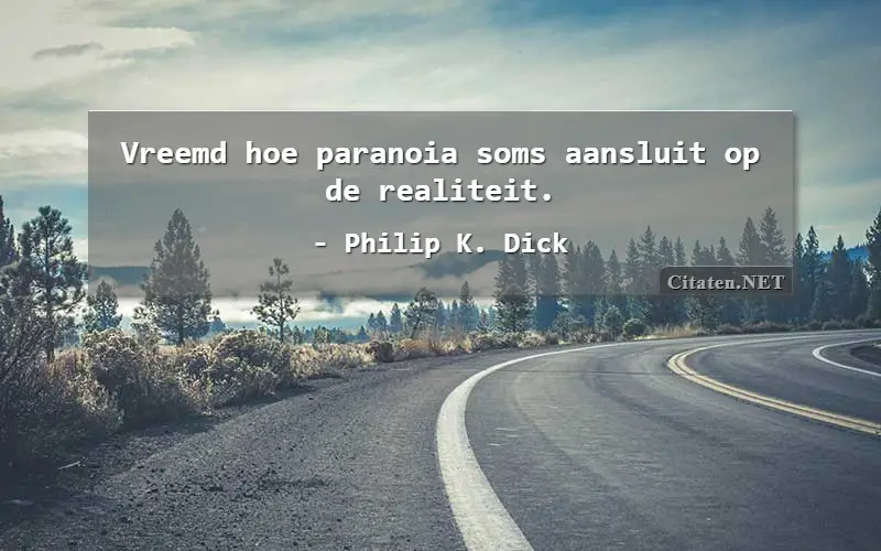 Vreemd hoe paranoia soms aansluit op de realiteit.