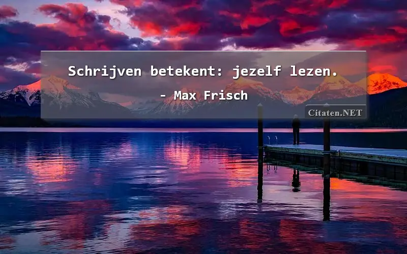 Schrijven betekent: jezelf lezen.