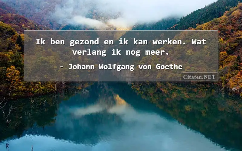 Ik ben gezond en ik kan werken. Wat verlang ik nog meer.