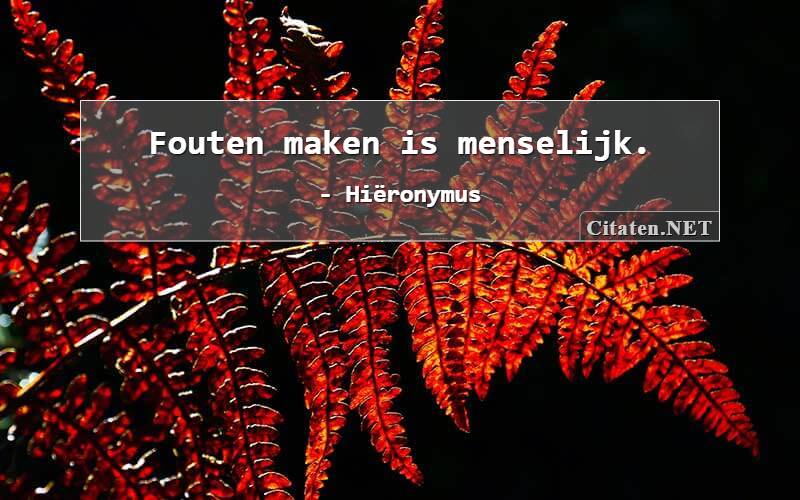 Fouten maken is menselijk.