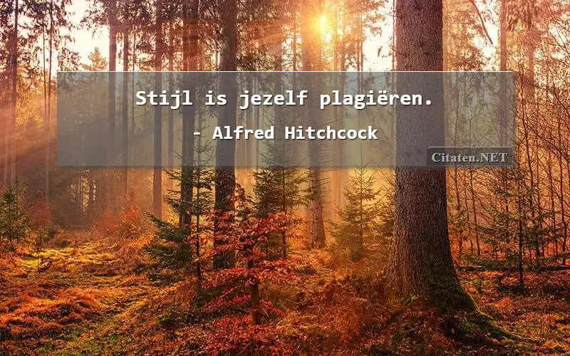 Stijl is jezelf plagiëren.