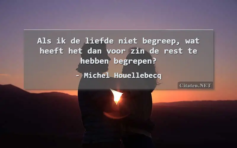 Als ik de liefde niet begreep, wat heeft het dan voor zin de rest te hebben begrepen?