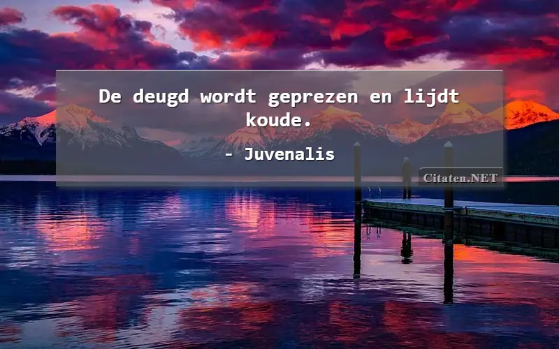 De deugd wordt geprezen en lijdt koude.