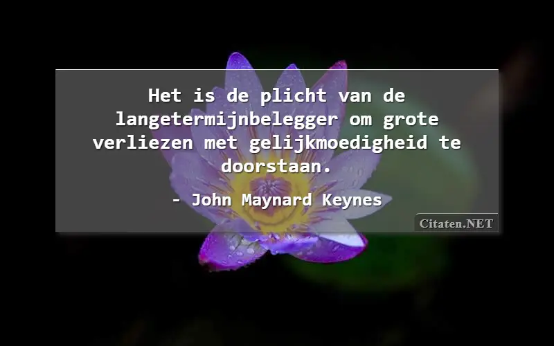 Het is de plicht van de langetermijnbelegger om grote verliezen met gelijkmoedigheid te doorstaan.