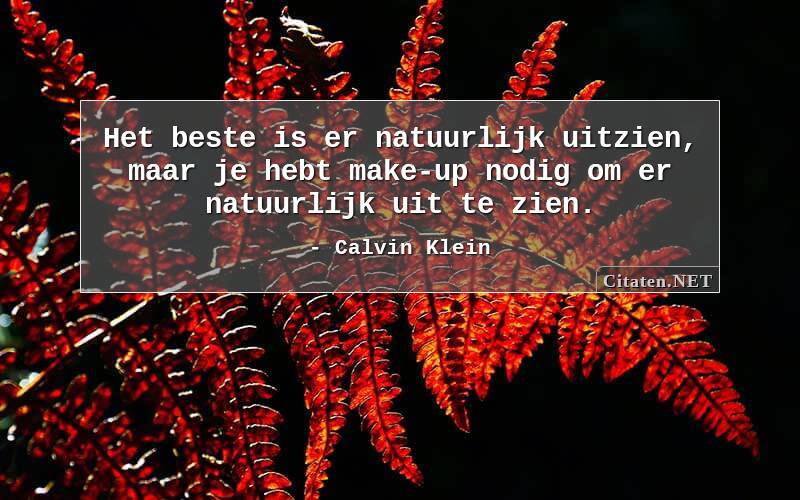 Het beste is er natuurlijk uitzien, maar je hebt make-up nodig om er natuurlijk uit te zien.