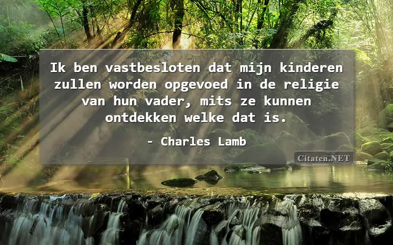 Ik ben vastbesloten dat mijn kinderen zullen worden opgevoed in de religie van hun vader, mits ze kunnen ontdekken welke dat is.