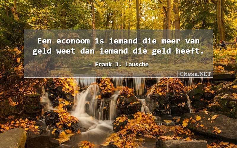 Een econoom is iemand die meer van geld weet dan iemand die geld heeft.