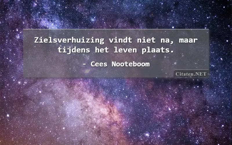 Zielsverhuizing vindt niet na, maar tijdens het leven plaats.