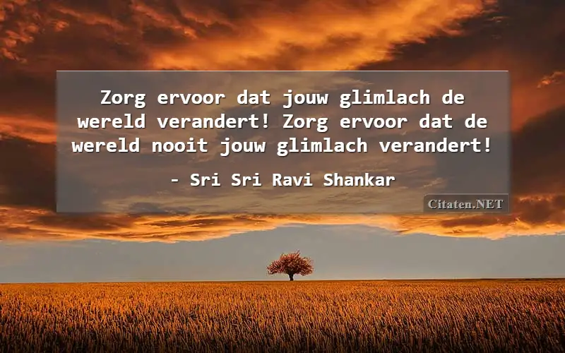 Zorg ervoor dat jouw glimlach de wereld verandert! Zorg ervoor dat de wereld nooit jouw glimlach verandert!