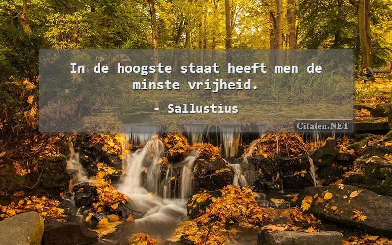 In de hoogste staat heeft men de minste vrijheid.