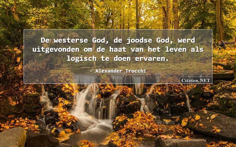 De westerse God, de joodse God, werd uitgevonden om de haat van het leven als logisch te doen ervaren.