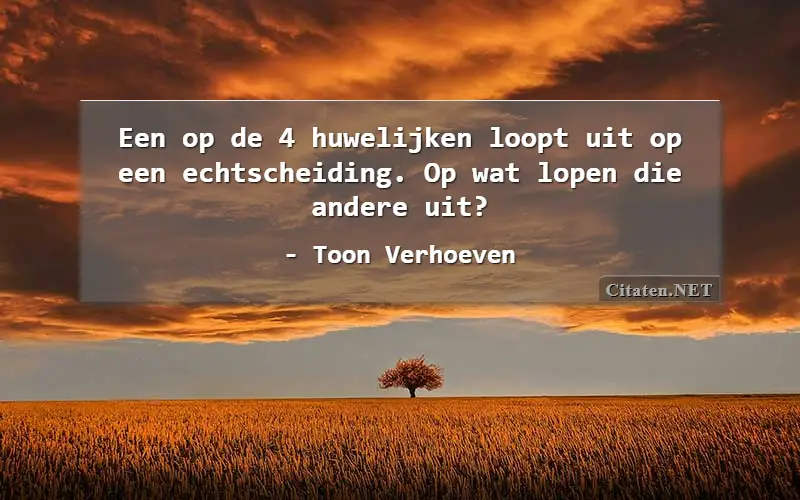 Een op de 4 huwelijken loopt uit op een echtscheiding. Op wat lopen die andere uit?