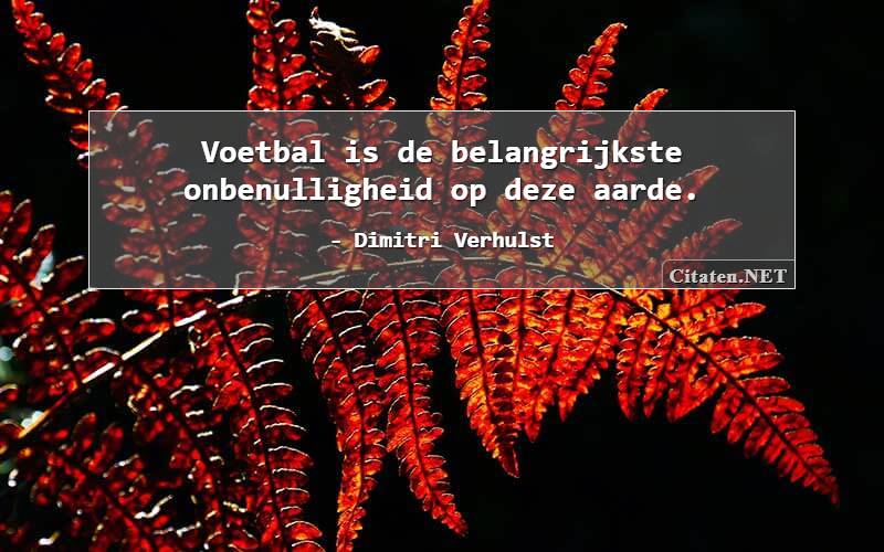 Voetbal is de belangrijkste onbenulligheid op deze aarde.