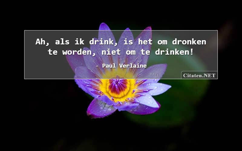 Ah, als ik drink, is het om dronken te worden, niet om te drinken!