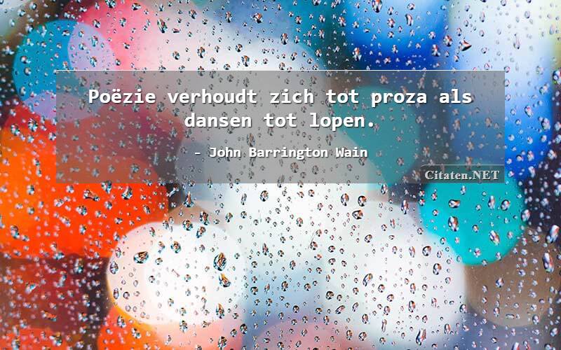 Poëzie verhoudt zich tot proza als dansen tot lopen.